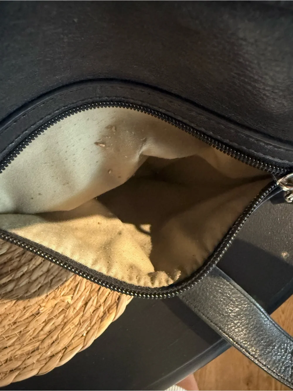 margot Black Leather Messenger Crossbody Bag with Dual Zip Pockets
